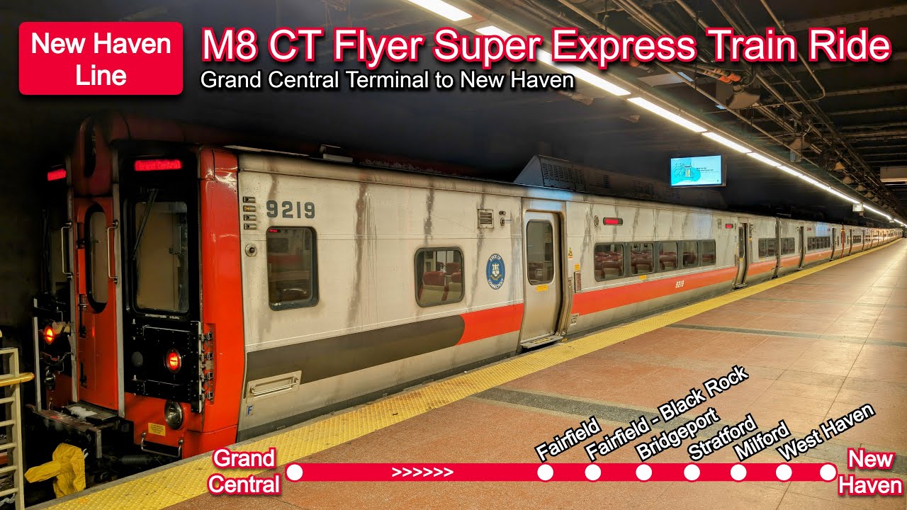 Metro North M8 New Haven Line Fairfield Super Express Train Ride from Grand Central to New Haven