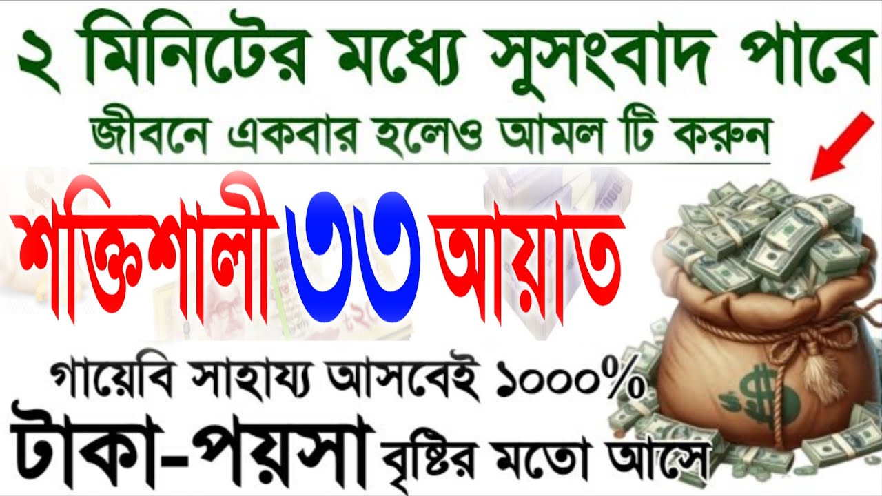 ৩৩আয়াত। 33ayat। মনজিল। Manzil।  গায়েবি সাহায্য আসবেই, যত বড় বিপদ হোক মুক্তি পাবেনই ইনশাআল্লাহ 