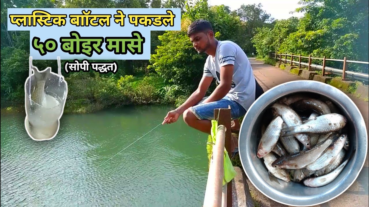 प्लास्टिक बाॉटल ने पकडले मासे | bottle fishing trap| प्लास्टिक बाॉटल ने मासे पकडण्याची सोपी पद्धत