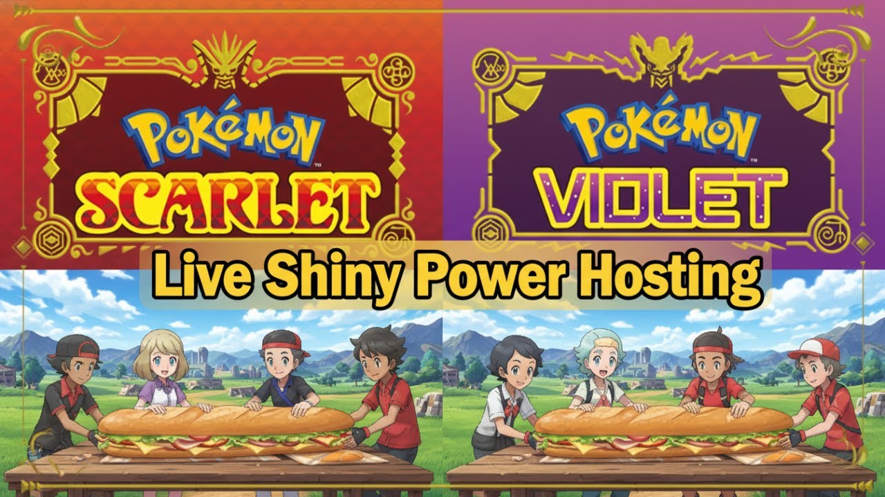 Pokemon Scarlet Violet Hunting Shiny Live and Power Hosting legit Union Circle Sandwich !bingx