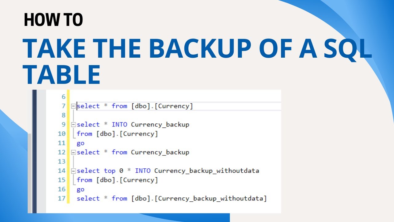 32 Как сделать резервную копию таблицы на SQL Server