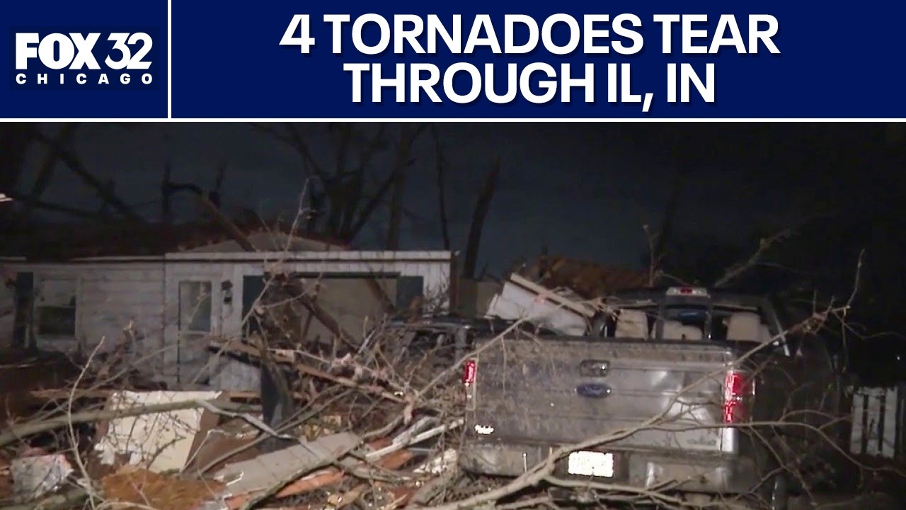 Four tornadoes tore through Illinois, Indiana during severe storms, NWS says