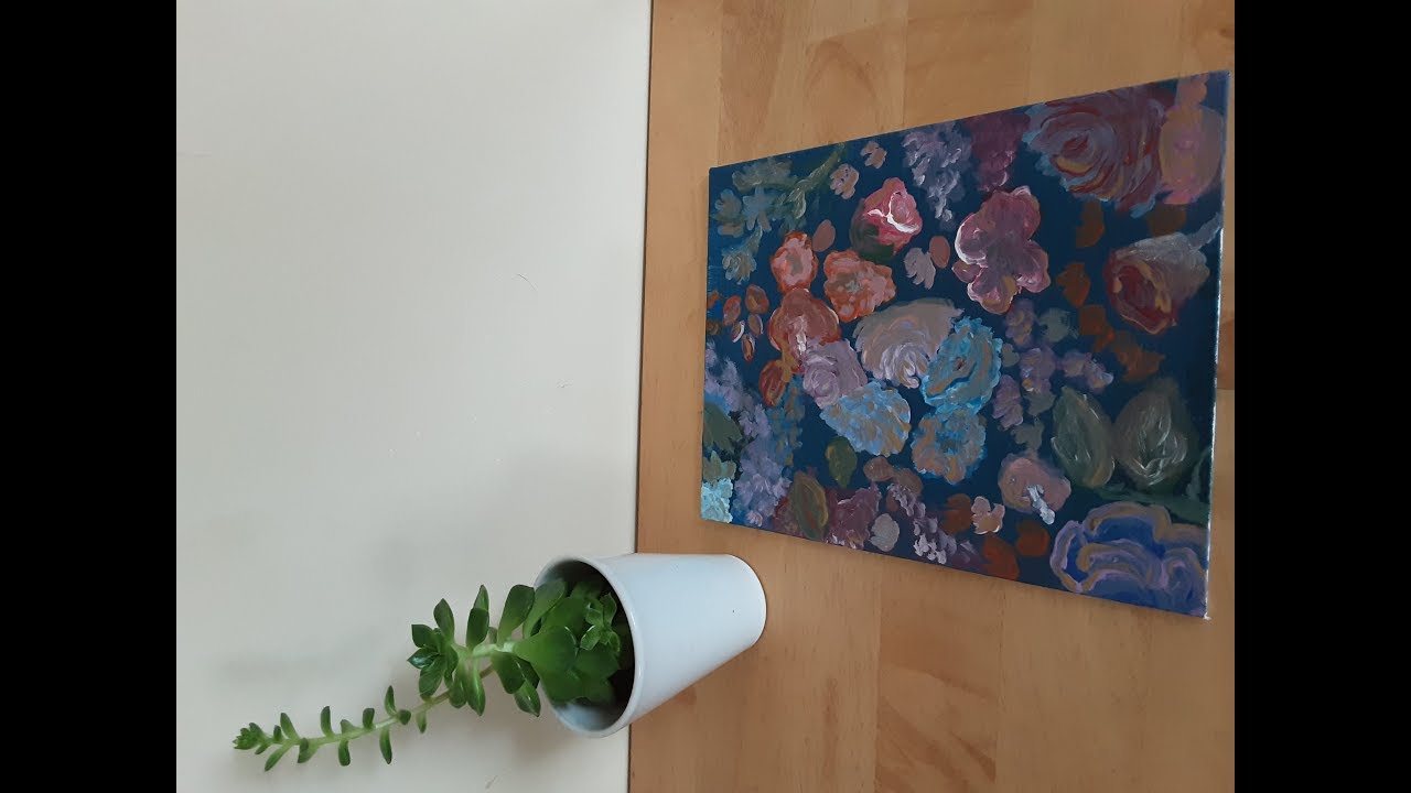Abstract Floral painting || 2 brushes || Artist Podium