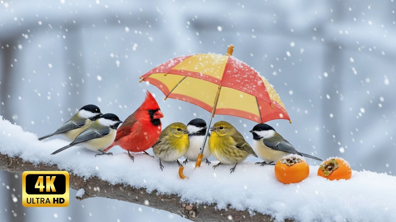 🎹 Relaxing Piano Music for Better Sleep and Anxiety Relief with Snowy Winter Birds ❄️