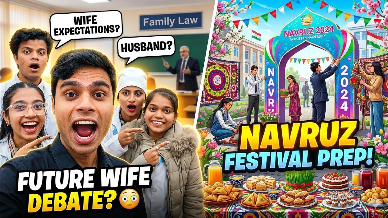 Family Law Class me “Future Wife” Debate 😳 + University me Nowruz Festival Preparation | Tajikistan