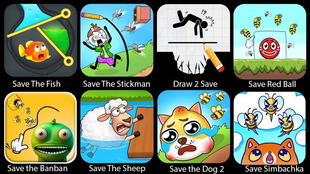 Save the Red Ball, Save the (Dog+Banban+ Sheep+Stickman+Simbochka) Draw 2 Save