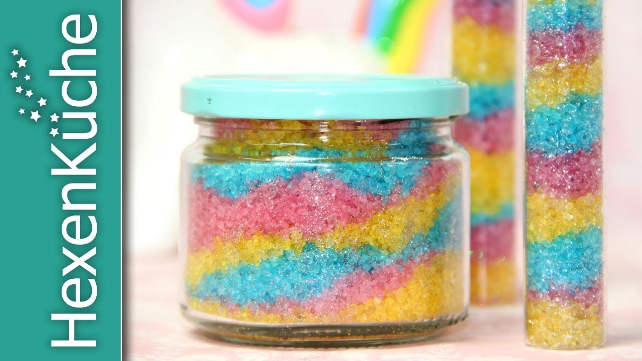 Glitzerndes Einhorn Badesalz 🌈 Thermomix TM5 Rezept DIY Regenbogen
