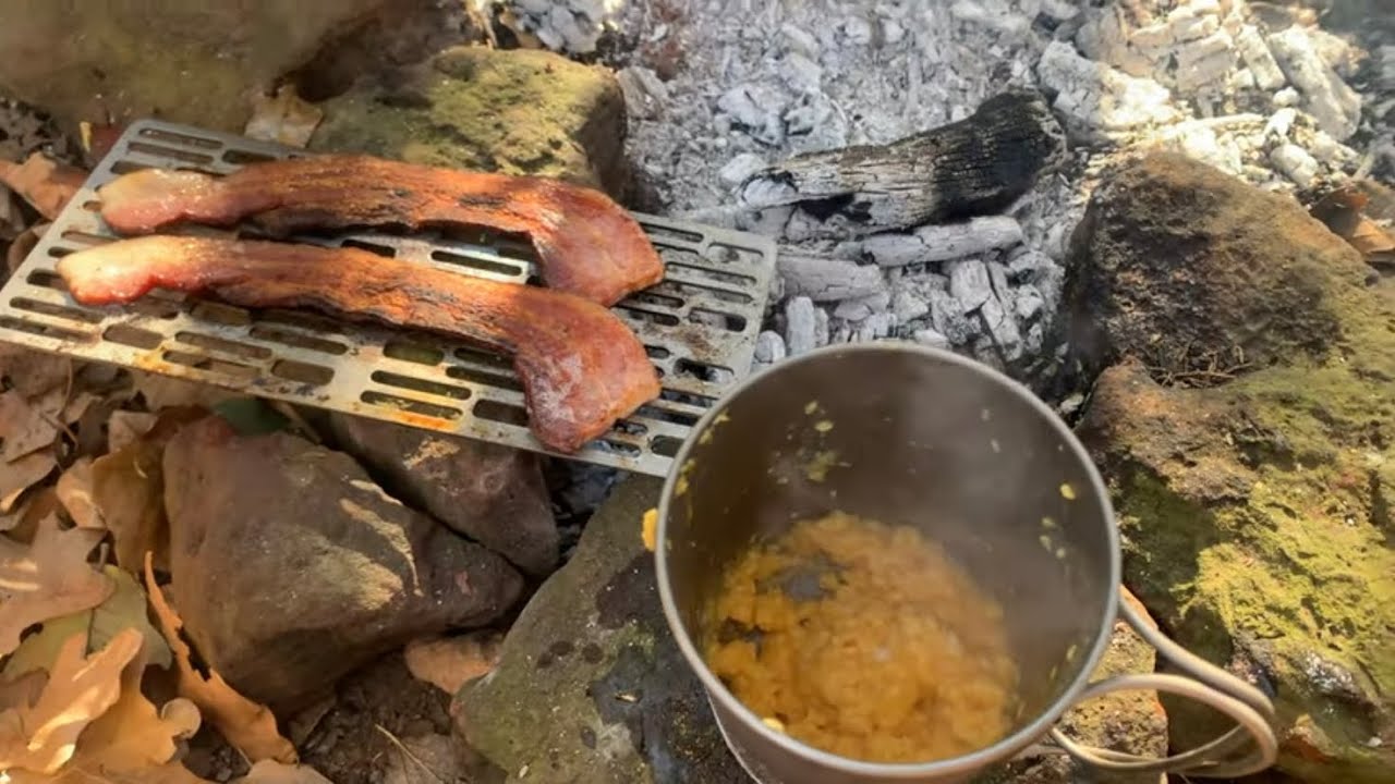 BREAKFAST TACOS, New PATHFINDER Titanium Grill and Bottle Set, Ferro Rod Fire (PART 2)