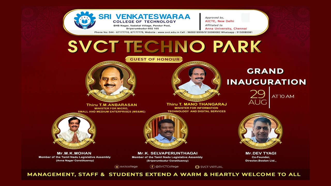 Grand Inauguration SVCT Techno Park 29.08.2022