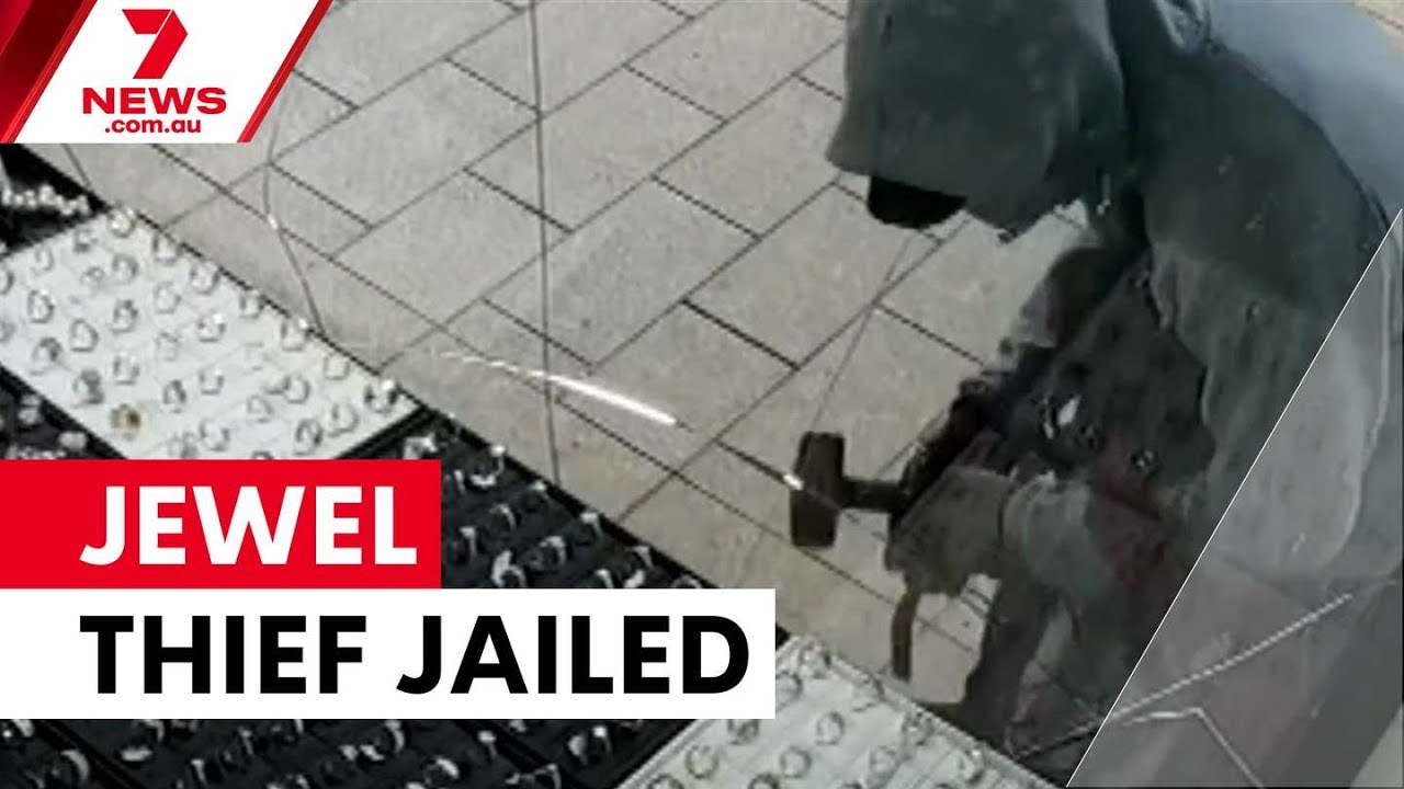 Hammer-wielding jewel thief jailed for decade-long sentence | 7NEWS
