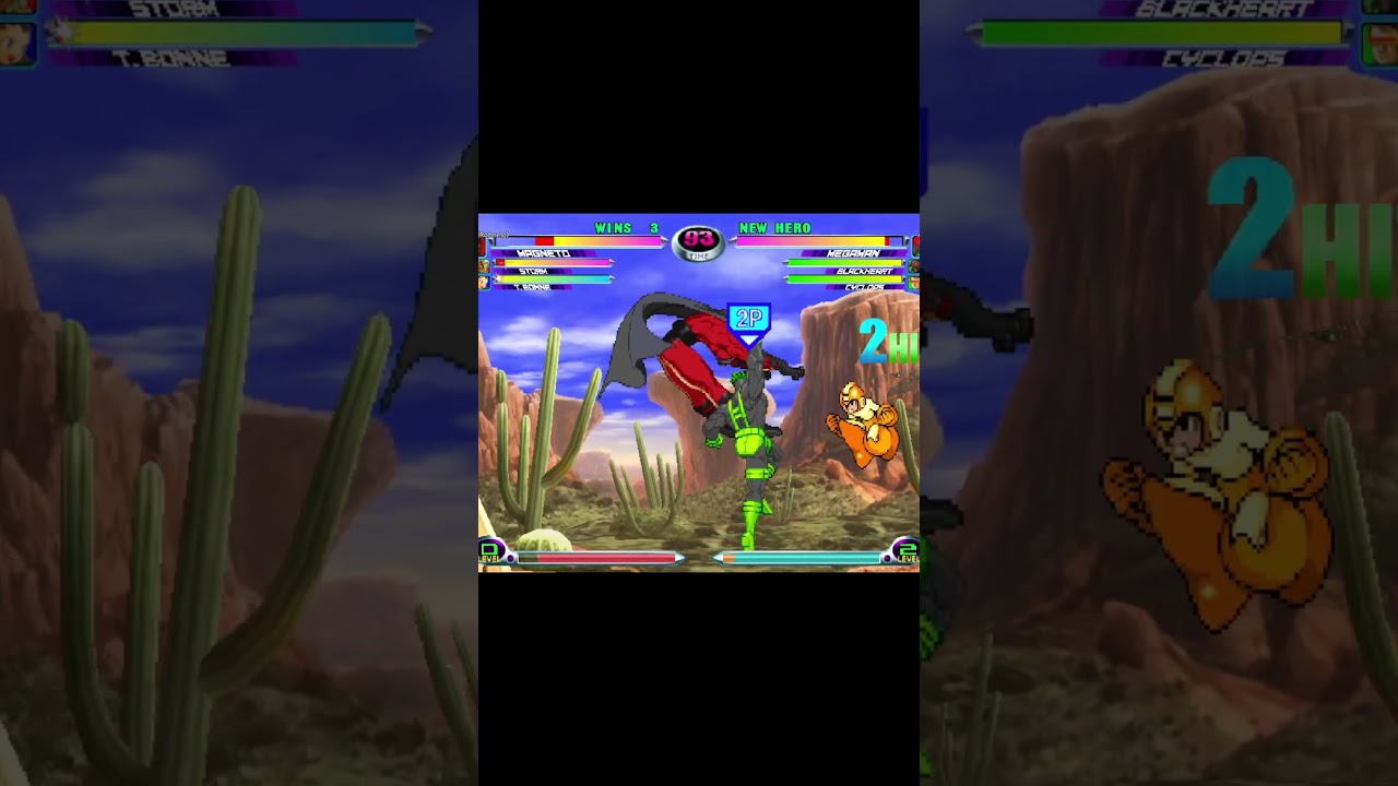 MvC2: Andro Dunos - Экстремальная автокоррекция (Циклоп AAA перемещает Магнето на 3/4 экрана) .:2...