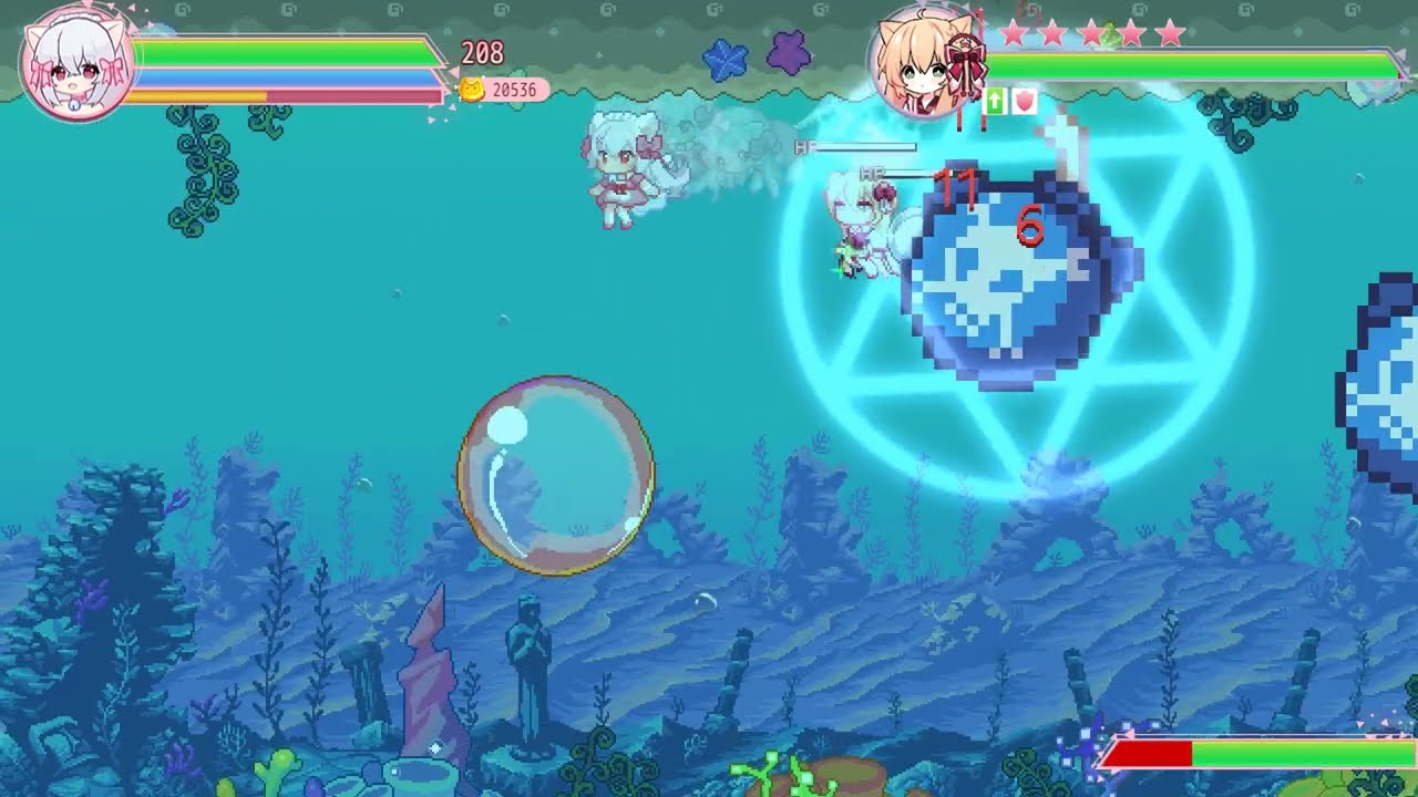 How to beat the 3rd boss Lily underwater (Expert mode) (No damage) - Nyaruru Fishy Fight
