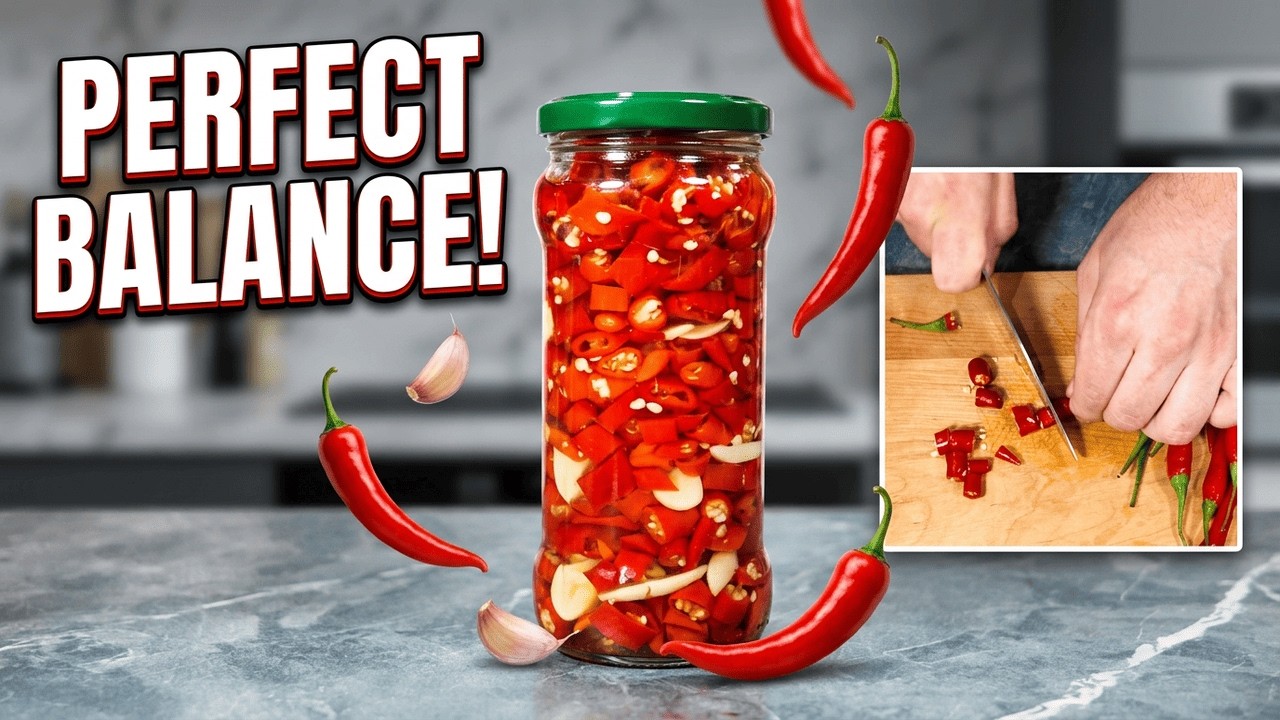 Sweet & spicy pickled red chili peppers - perfectly balanced flavor