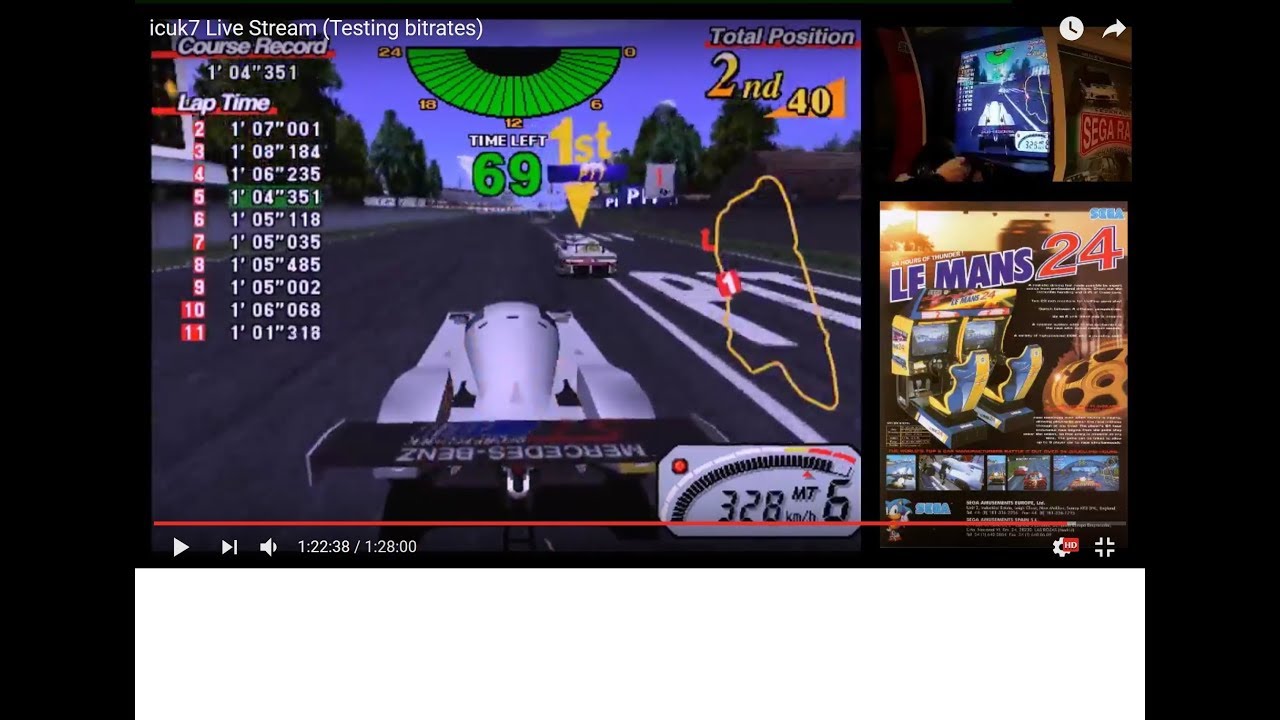 icuk7 3rd Live Stream (Testing bitrates : Sega Le Mans 24)