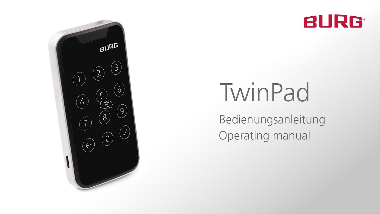 BURG TwinPad Electronic Furniture Lock [Bedienungsanleitung / Operating manual]