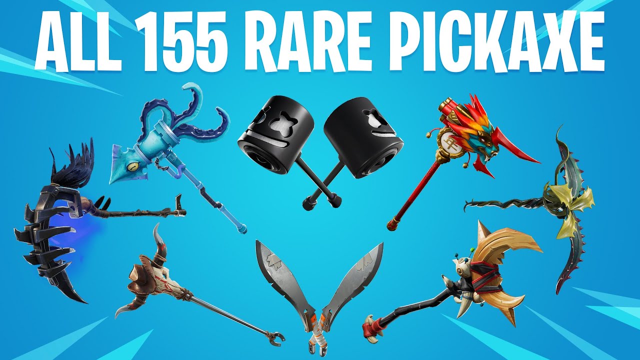 FORTNITE ALL RARE PICKAXE (All Season 1 to 10 Pickaxe)