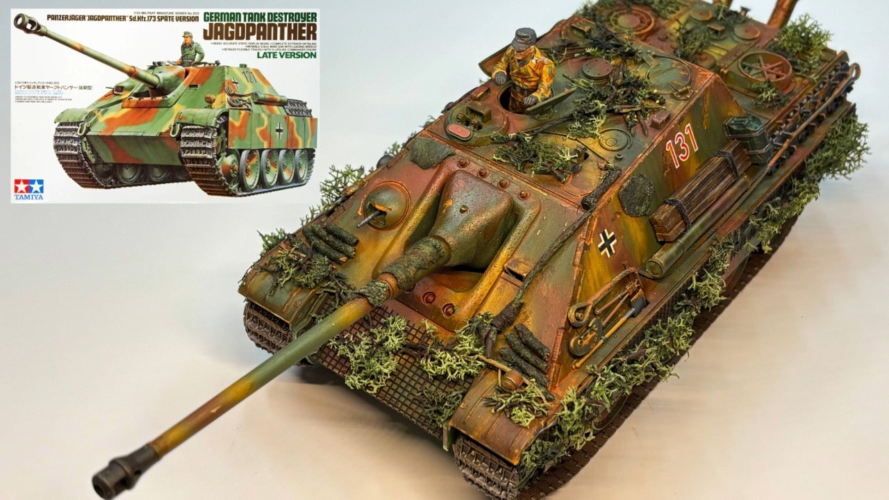 Tamiya 1:35 Jagdpanther - Поздняя версия - Полная сборка и состаривание