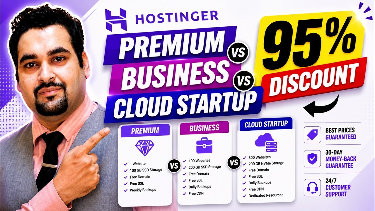 Hostinger Hosting Plans Compared 2026 &ndash; Premium vs Business vs Cloud + 95% Discount