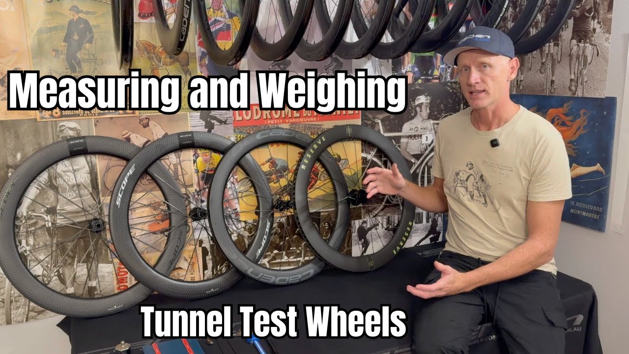 Measuring and weighing tunnel test wheels.