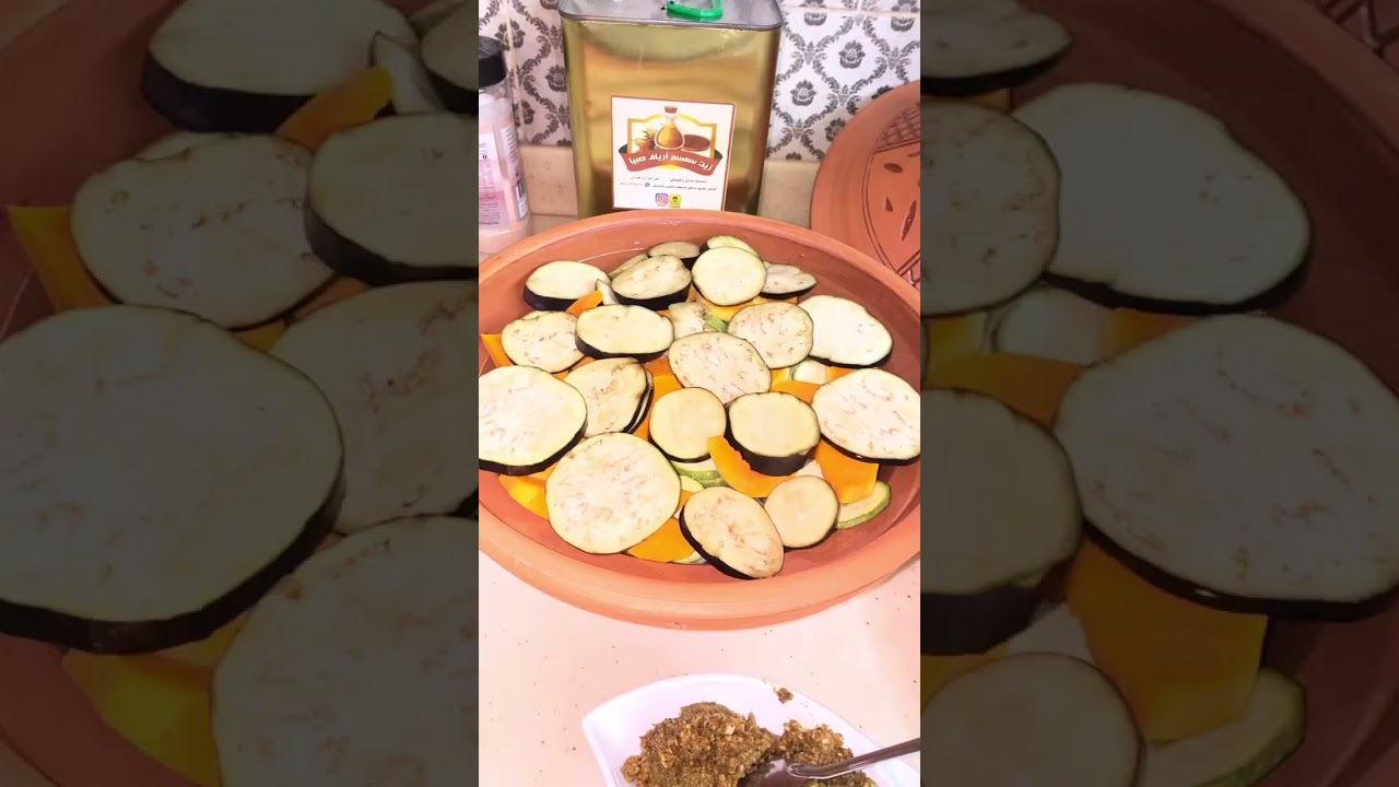 طاجن خضار بالدجاج وزيت السمسم على الطريقة الجازانية