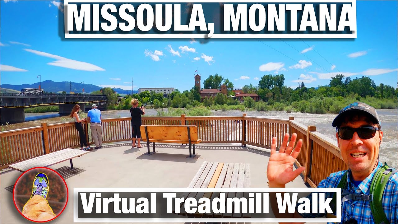 City Walks - Missoula Montana in Summer - Virtual Treadmill Walking Tour and Montana Scenery