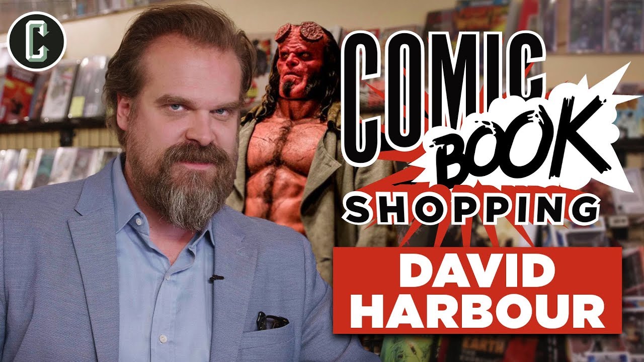 Hellboy Star David Harbour Goes Comic Book Shopping, Talks Black Widow and Stranger Things