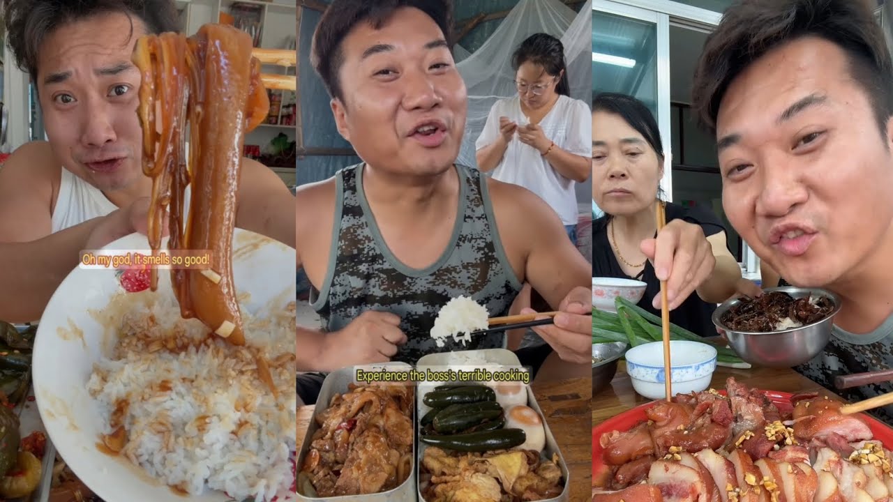 Family MUKBANG Noodles 🍜 Food Pork Meat 🍖🥓 Beef 🍖 Chinese food#dinner #mukbang #pork