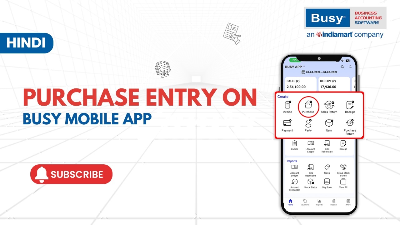 BUSY Mobile App | Manage Purchases Anytime, Anywhere | Hindi