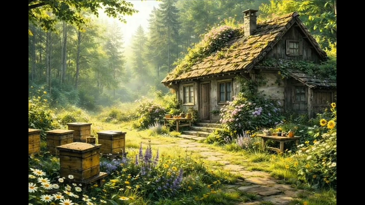 Beehive Garden 🐝 Cottage at Forest Edge | Peaceful Nature Sounds, Relaxing Ambient, Calm