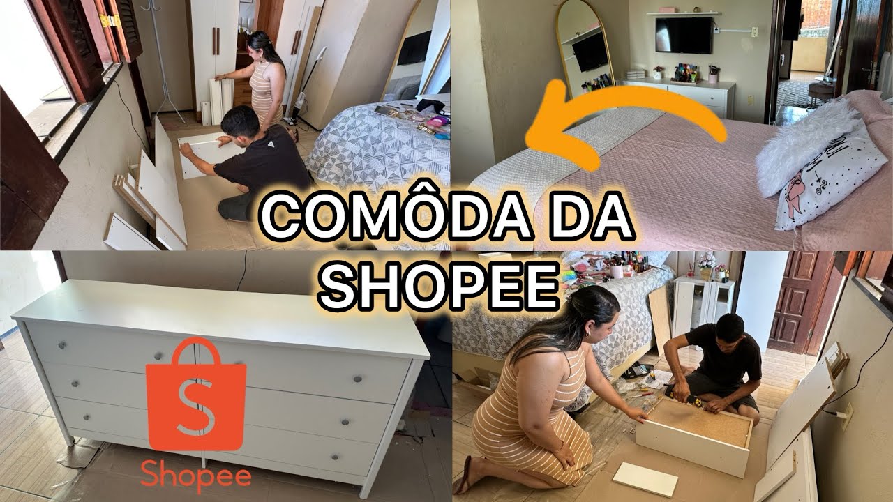 COMPREI UMA CÔMODA LINDA NA SHOPEE🧡- ORGANIZAÇÃO E MONTAGEM- VITÓRIA PORTELA 