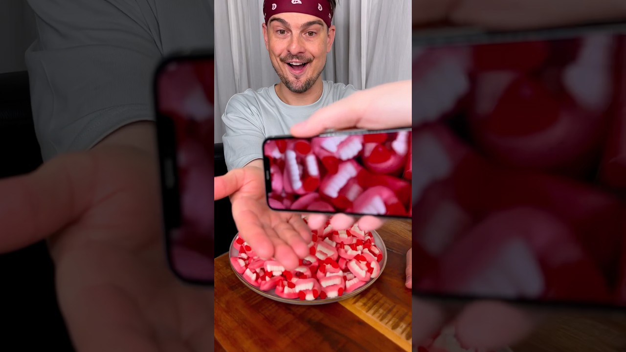 How to eat halloween GUMMY TEETH CANDY with your friend?😅❤️🍬| CHEFKOUDY