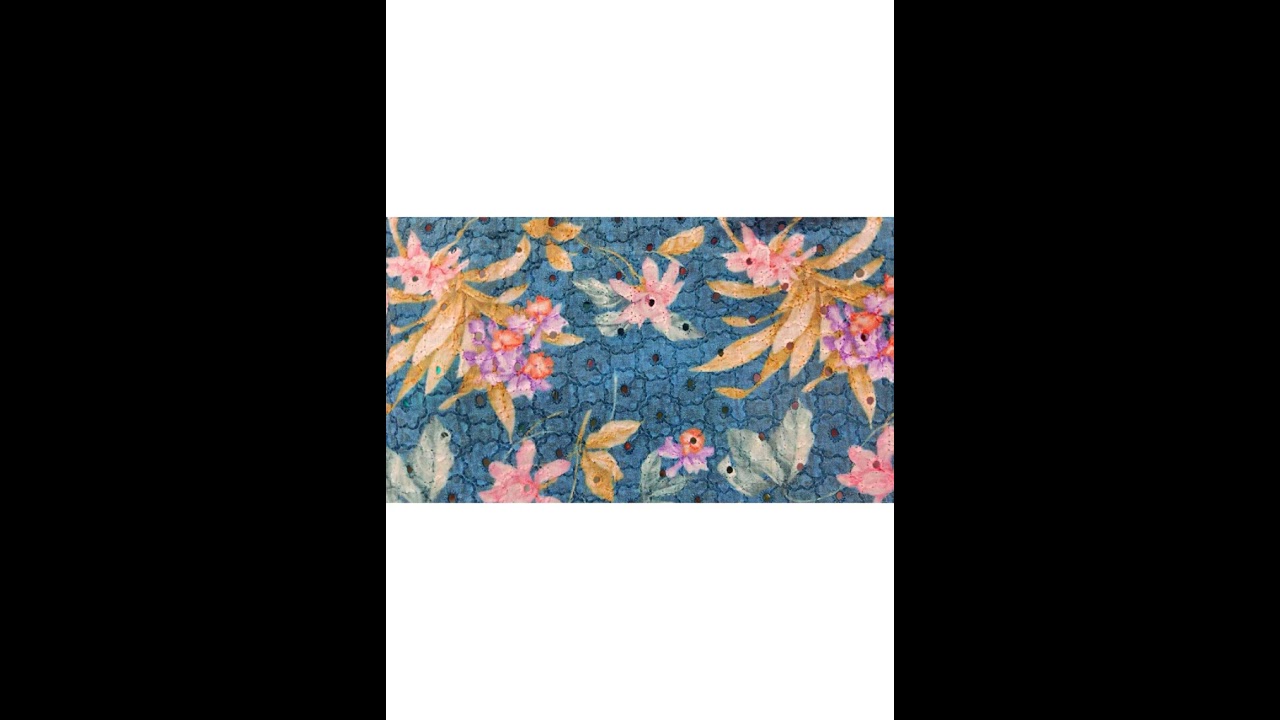 Printed Hakoba Embroidered Fabric