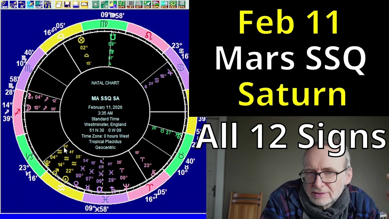 Wed Feb 11 2026 astrology: ALL 12 SIGNS, Mars and Saturn