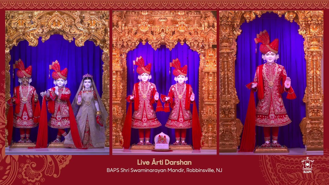BAPS Shri Swaminarayan Mandir - Robbinsville, NJ - Live Sandhya Arti