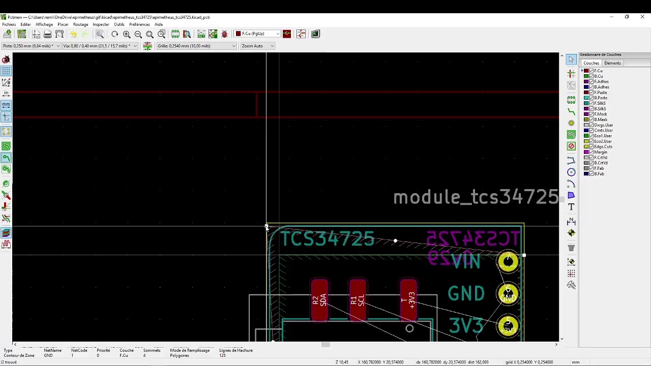 [KICAD] PCB Module EPIMETHEUS (Partie 7)