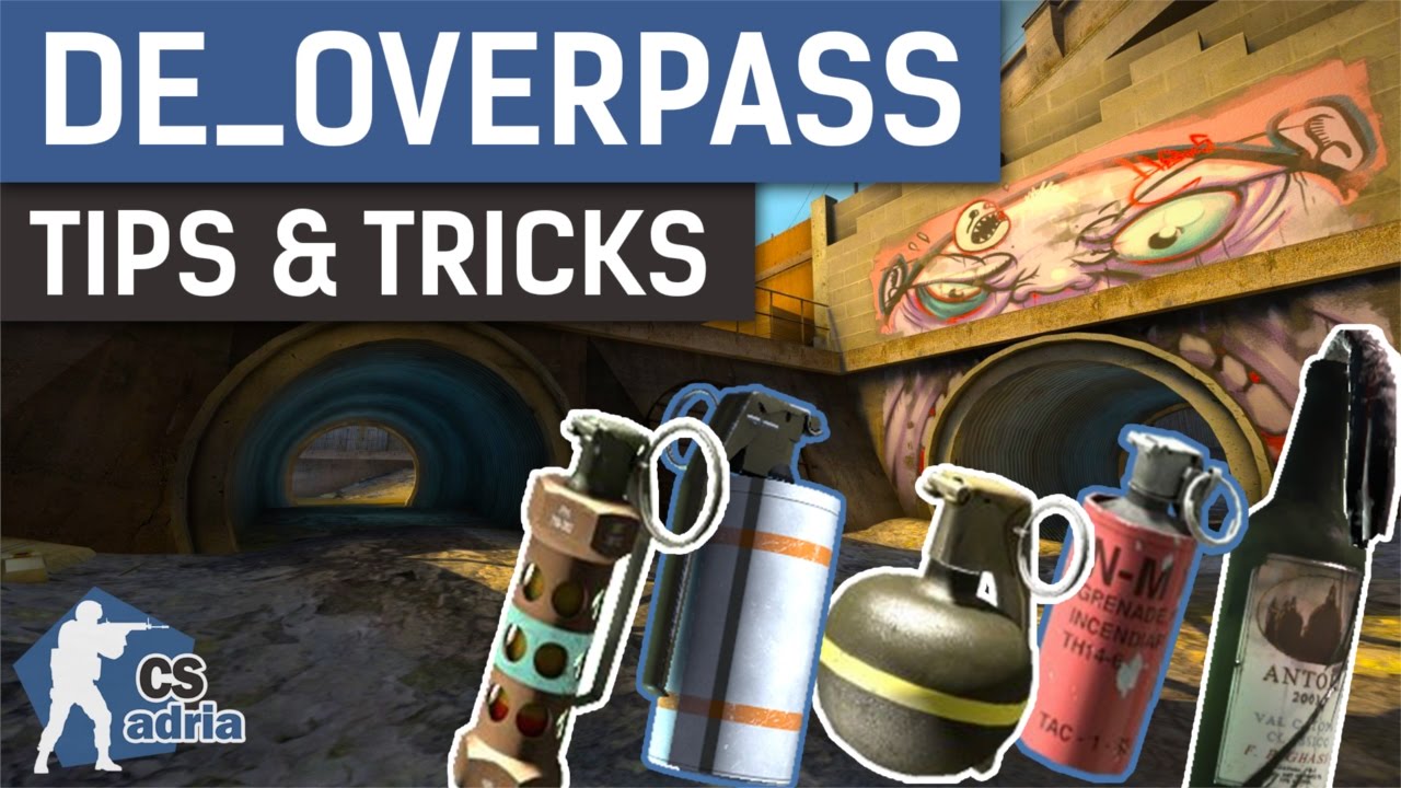 CS:GO - de_overpass | Tips & Tricks | Smokes | Molotovs | Boosts and Jumps!