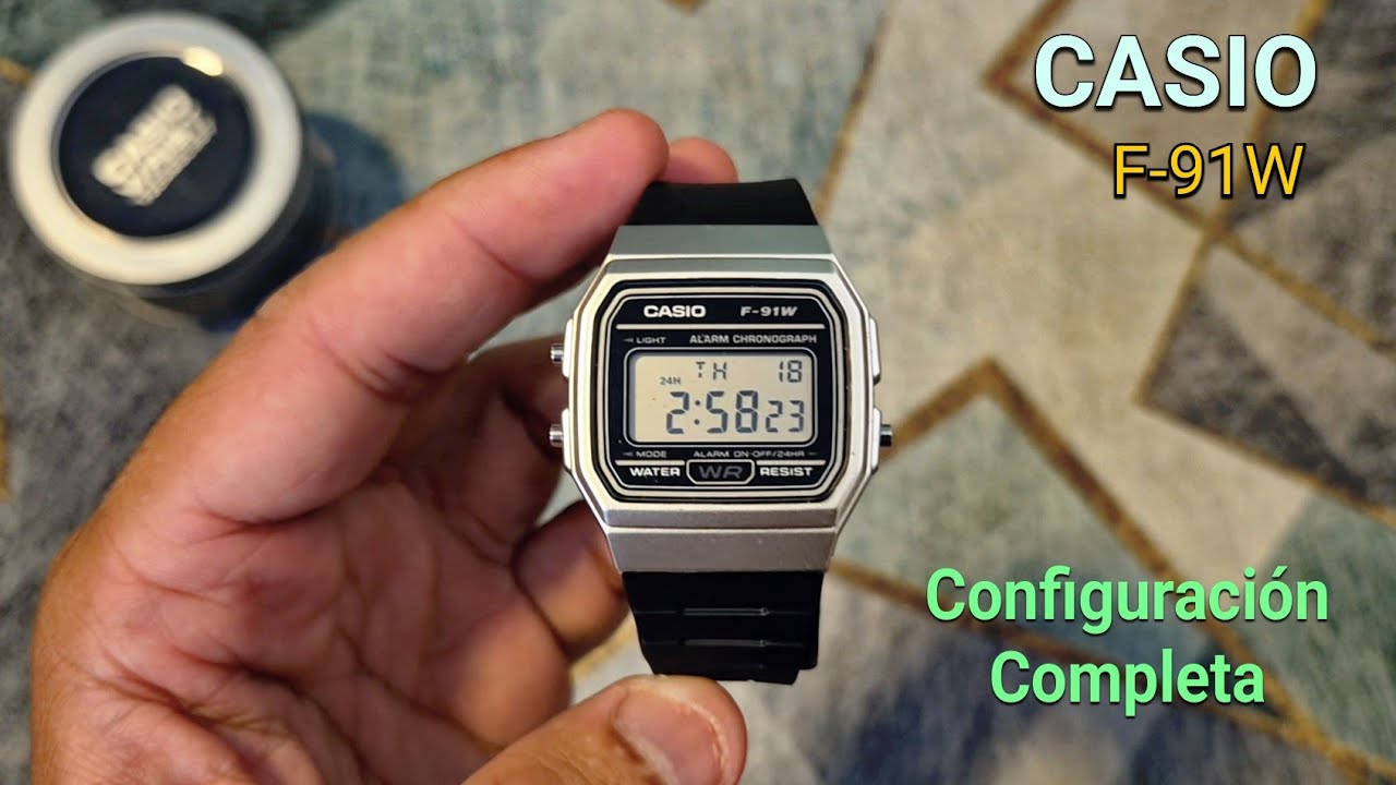 C&oacute;mo configurar la hora, la fecha y la alarma Reloj Digital Casio? | Configuraci&oacute;n Completa F91W
