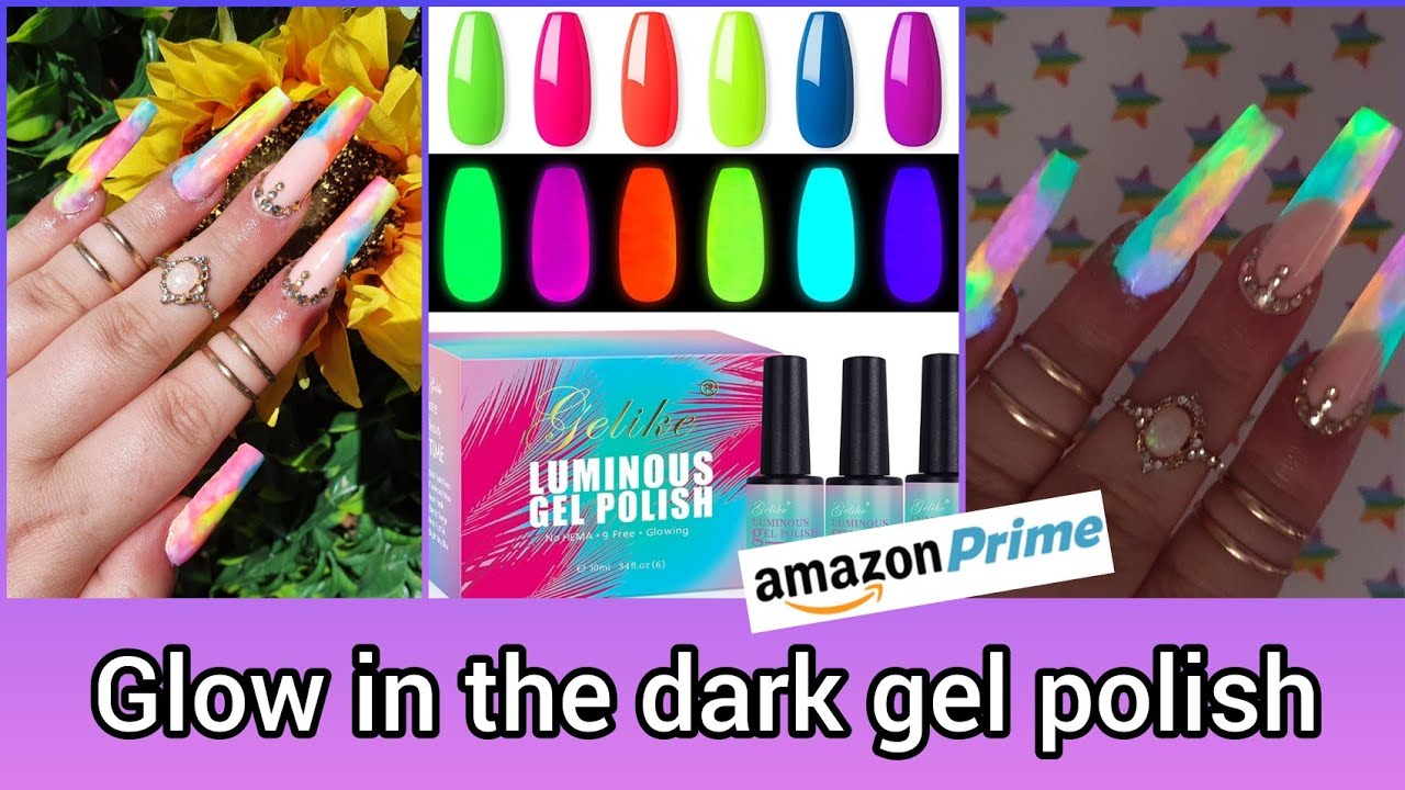 Glow in the dark gel polish! Gelike! A dual form polygel set inspired by another Nailtuber!