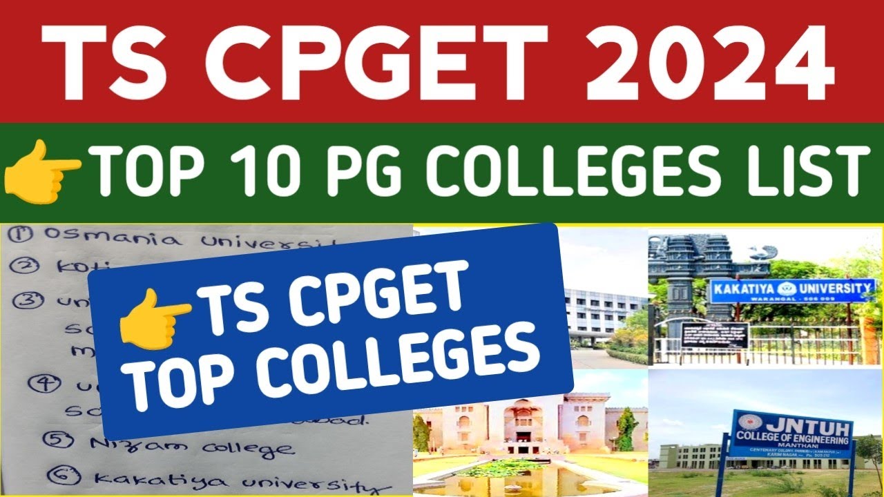 Top 10 PG Colleges in Telangana/TS CPGET Top PG Colleges@StudentUpdates247