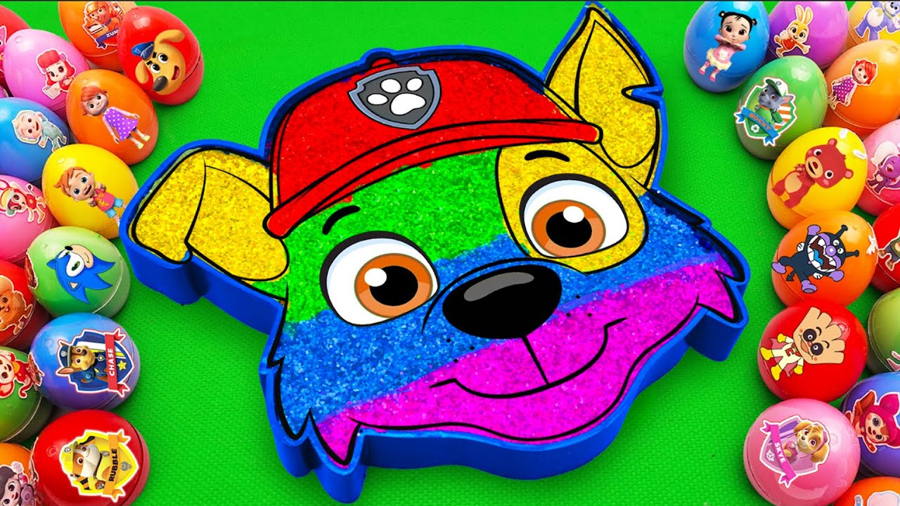 Satisfying ASMR | Making Rainbow CHASE PAW Patrol Bathtub by Mix SLIME in Rainbow Eggs CLAY Coloring