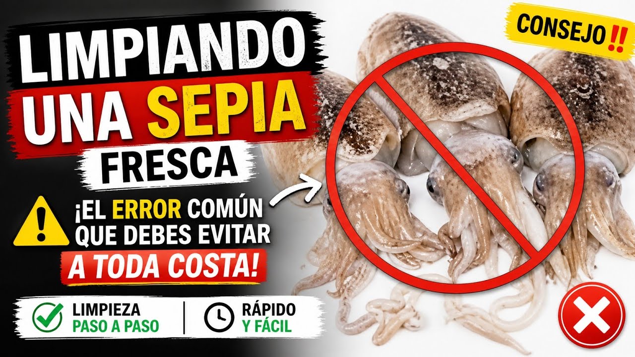 Limpiando una Sepia fresca: &iexcl;El error com&uacute;n que debes evitar a toda costa! CONSEJO!! ⛔✖️