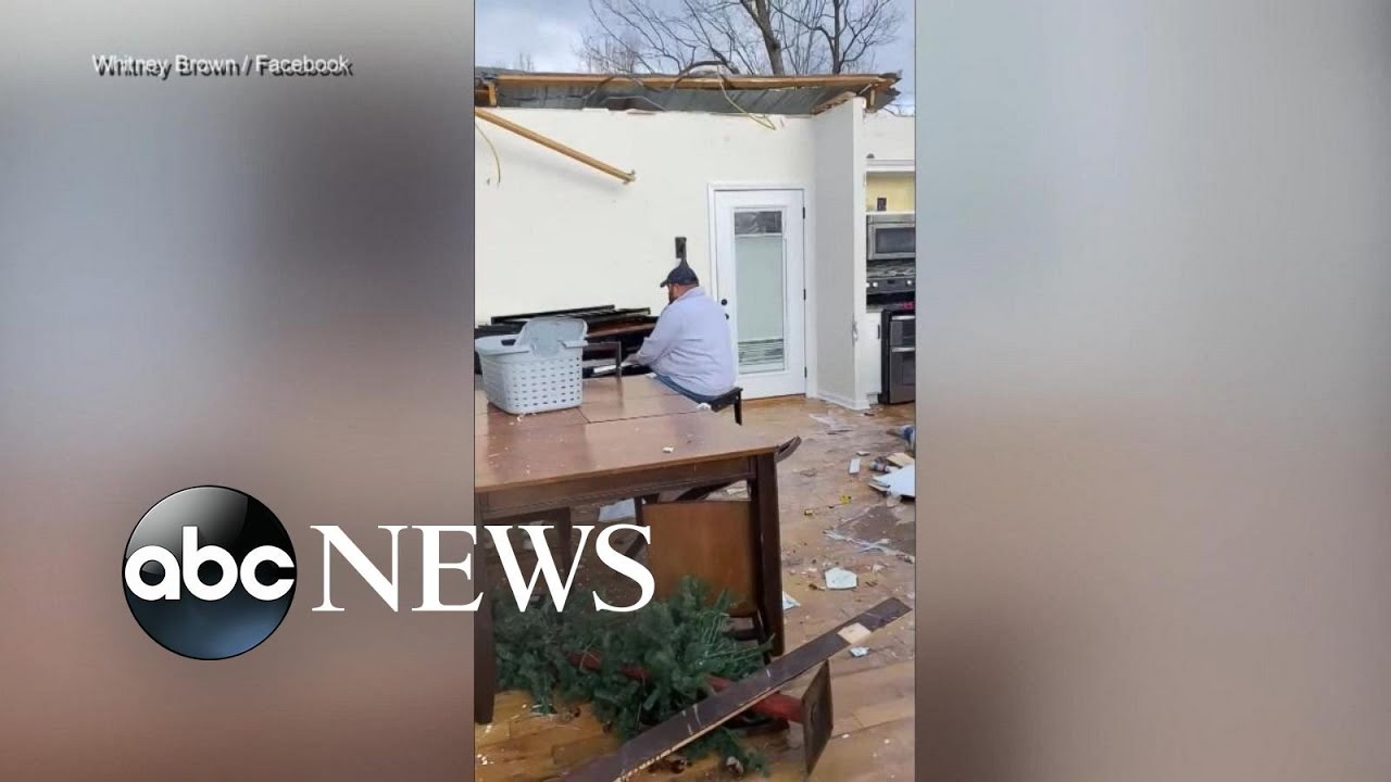 ‘My faith guides me’: Man plays piano in destroyed Kentucky home