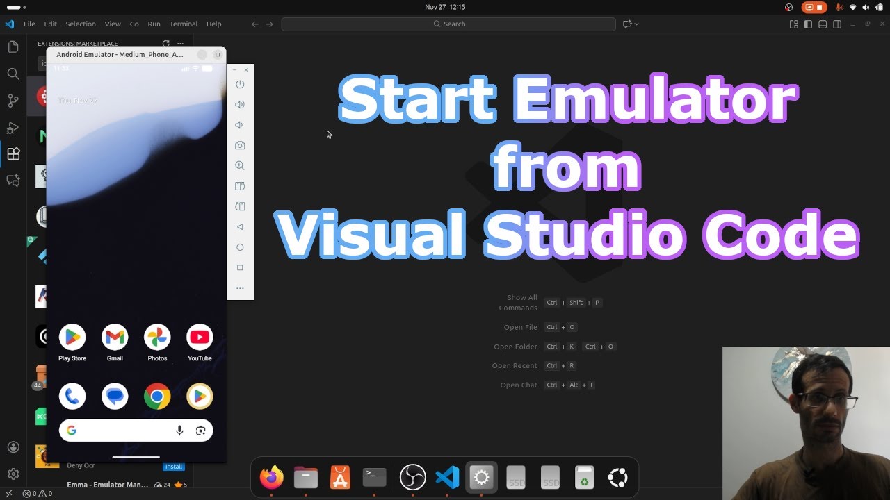 Как запустить эмулятор Android (AVD) из VS Code