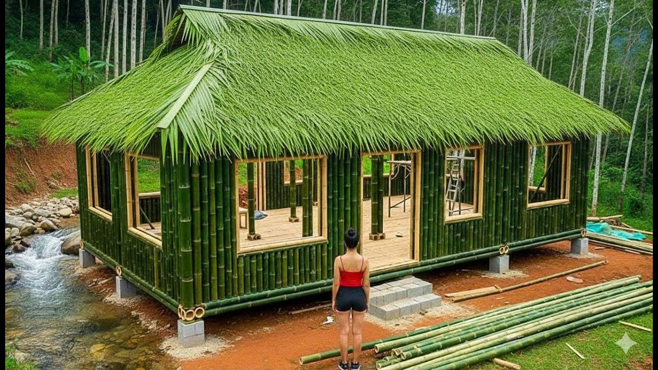 100% Handmade Bamboo Wall – The Girl’s Incredible Forest Building Skills