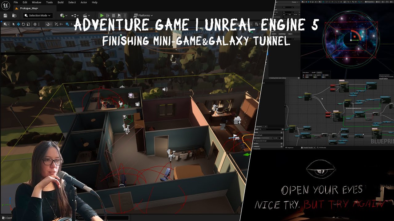 Разработка игры на Unreal Engine 5 | 2 часть QTEшной мини-игры 'Открой Глаза' и Материал-Галактика