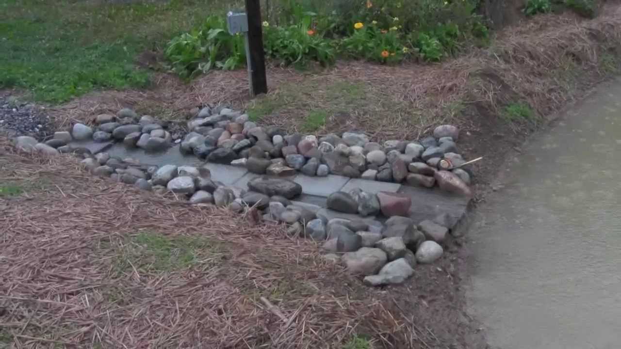 Permaculture Project Swales and Spillway in the Rain