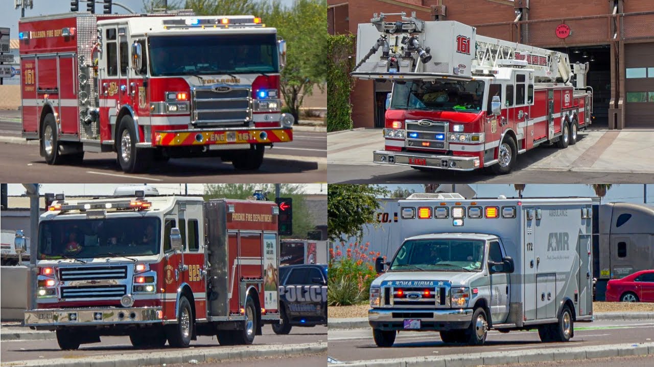 Tolleson FD. Engine, Ladder Co. 161, PHXFD. Engine 925 & TOLPD x1 & AMR172