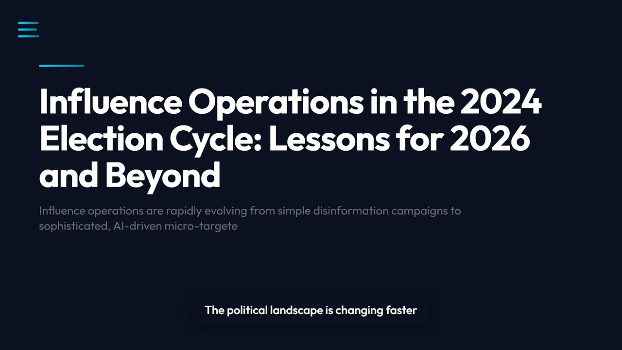 Influence operations in the 2024 election cycle: Lessons for 2026 and beyond