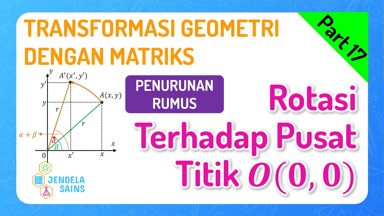 Transformasi Geometri dengan Matriks • Part 17: Penurunan Rumus Rotasi Terhadap Titik Pusat O(0,0)