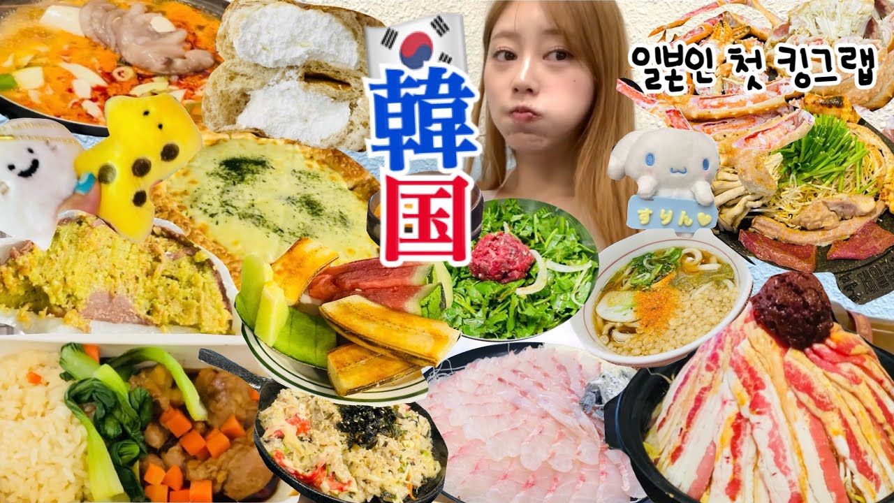 【韓国vlog】弾丸の1泊2日だから暴飲暴食しちゃうぞー！！😇🍕🍖🇰🇷韓国人友達と人生初のキングクラブも食べました🦀